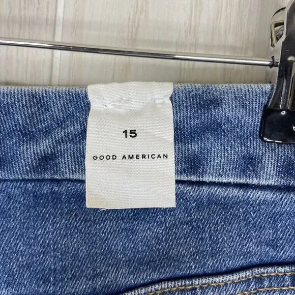 Good American Women Blue Good Waist High-Rise Cropped Skinny Jeans Size 15 NWT - Picture 7 of 10